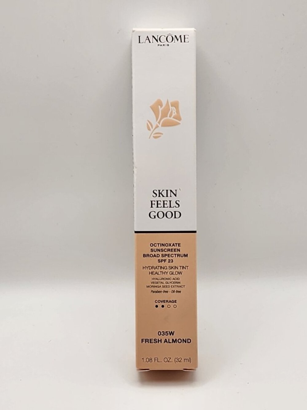 Lancome Skin Feels Good Hydrating Skin Tint Foundation SPF 23 035W Fresh Almond
